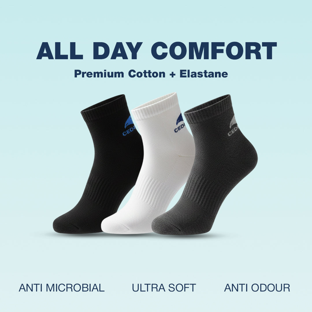 Solid Pack of 3 Socks with AirVent Technology