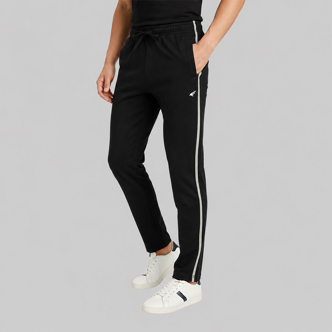 Men Solid Regular Fit Cotton Trackpants