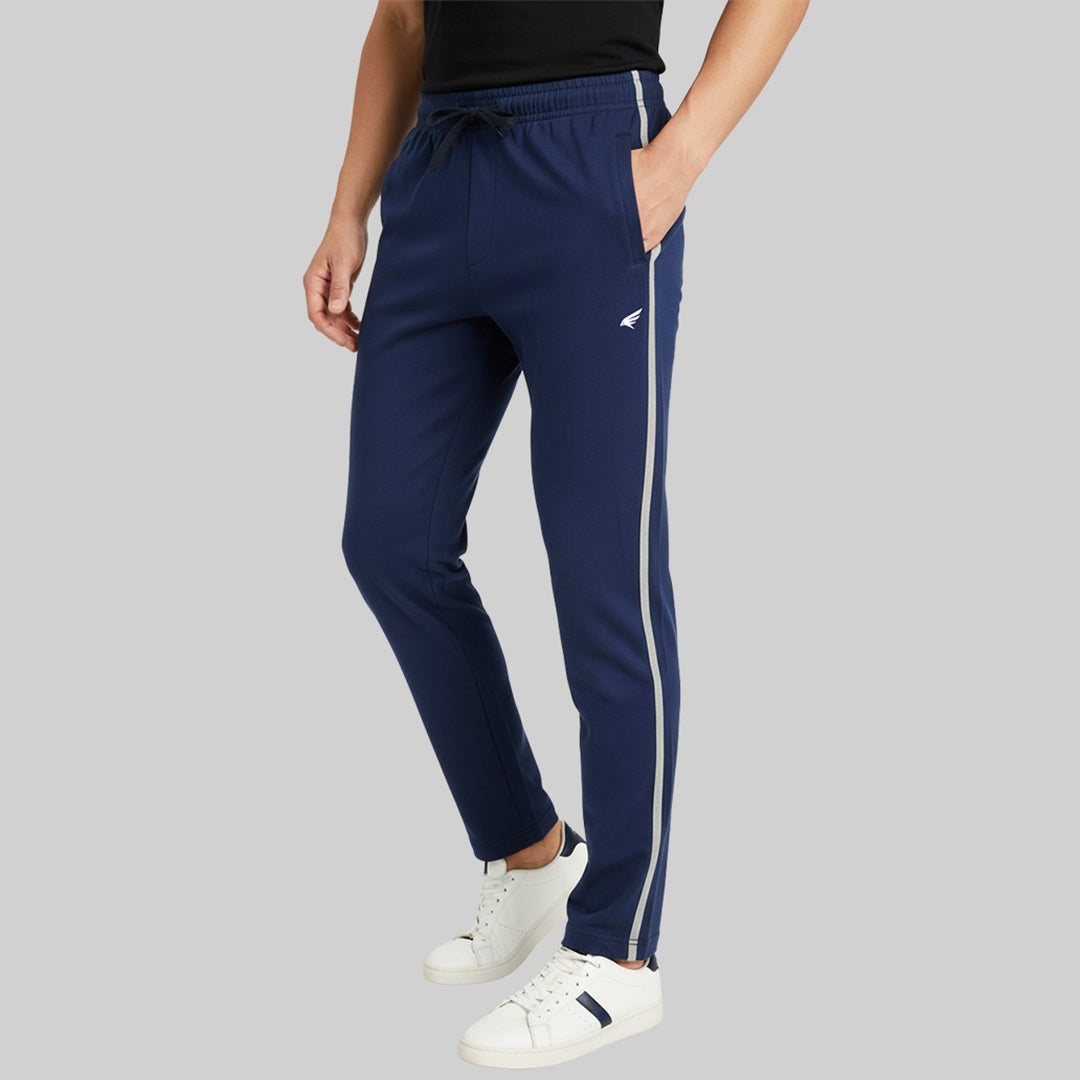Men Solid Regular Fit Cotton Trackpants