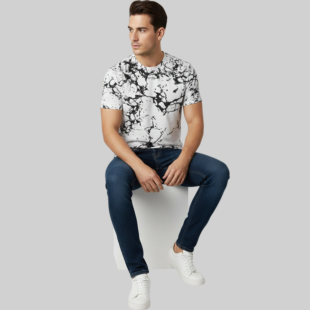 Men Half Sleeve Round Neck Printed T-shirt