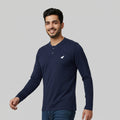 Men Solid Long Sleeve Henley Premium T-Shirt