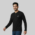 Men Solid Long Sleeve Henley Premium T-Shirt