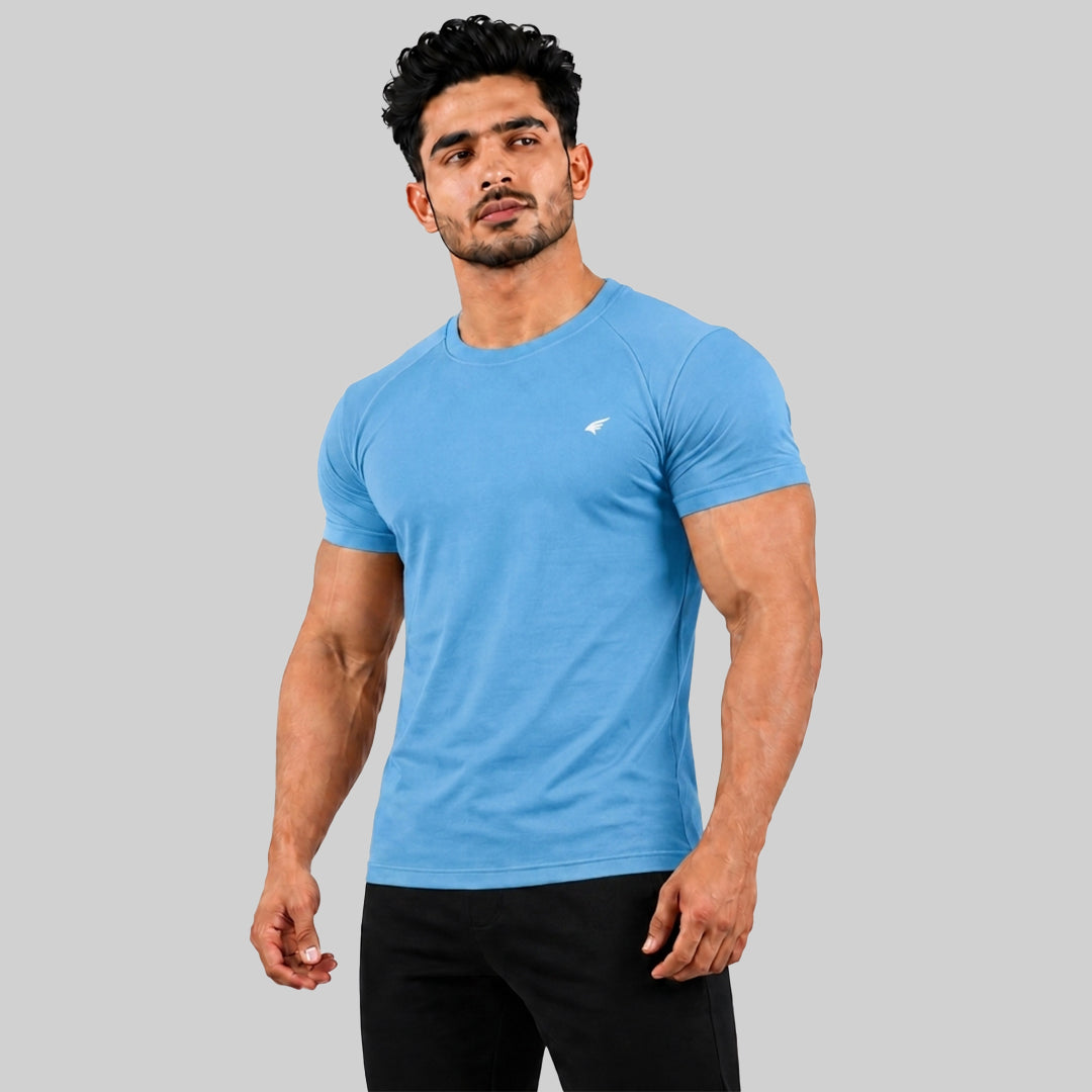 Men Half Sleeve Round Neck Solid T-shirt
