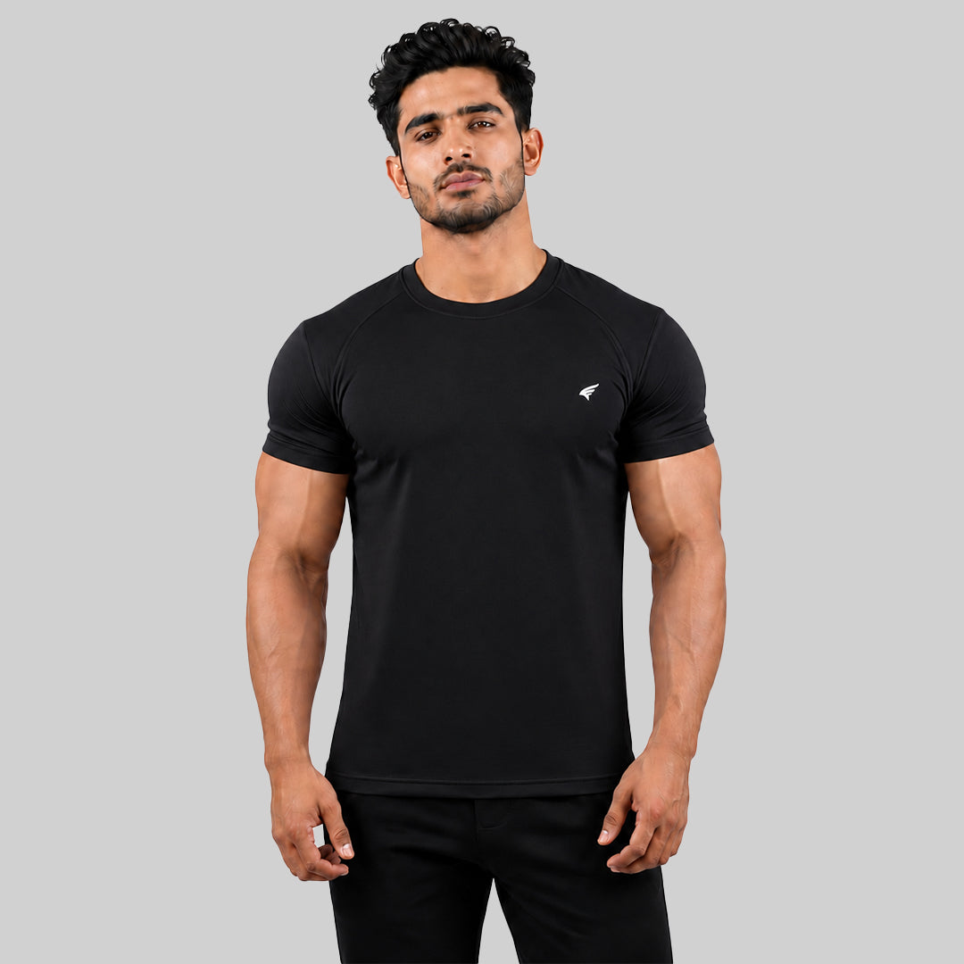 Men Half Sleeve Round Neck Solid T-shirt