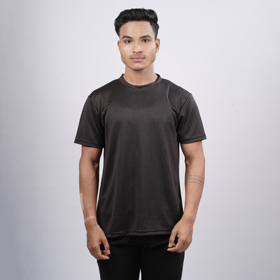 Men Half Sleeve Round Neck Solid T-shirt