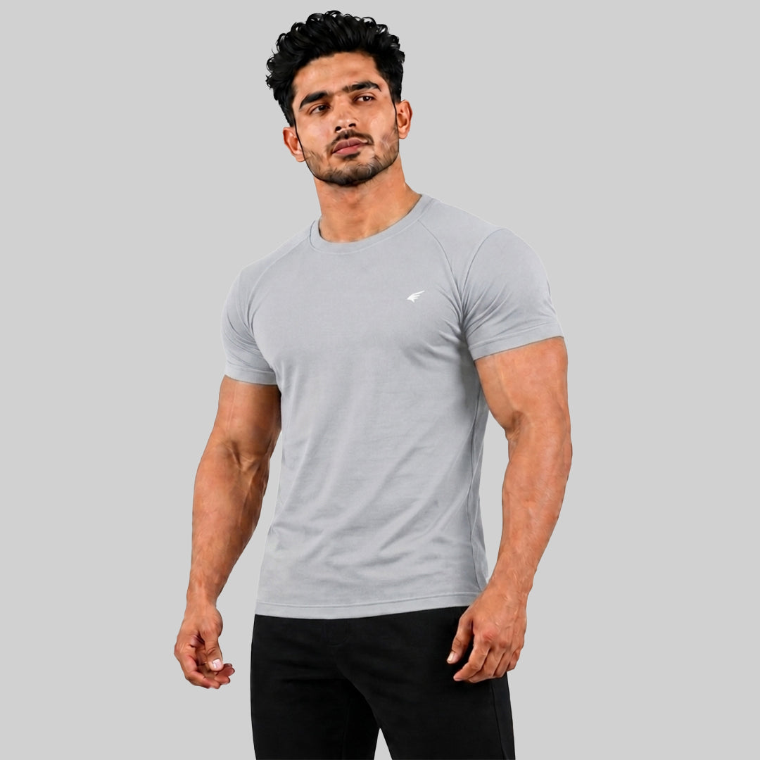 Men Half Sleeve Round Neck Solid T-shirt