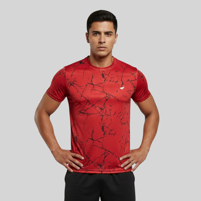 Men Printed Half Sleeve Crew Neck T-shirt