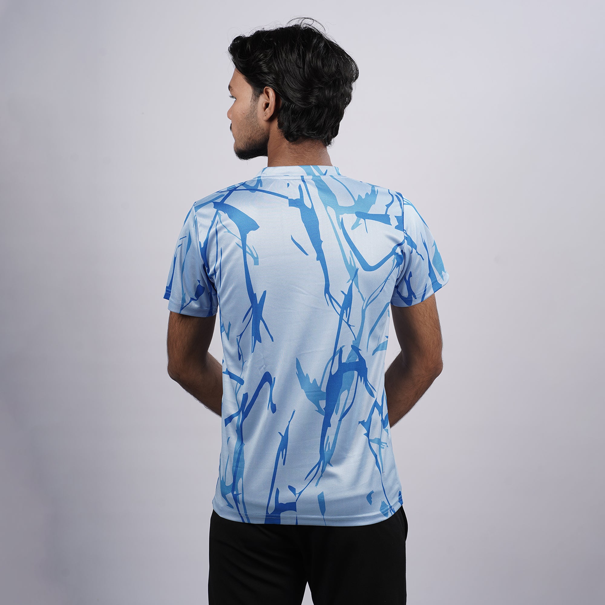 Men Sports Round Neck Printed T-shirt