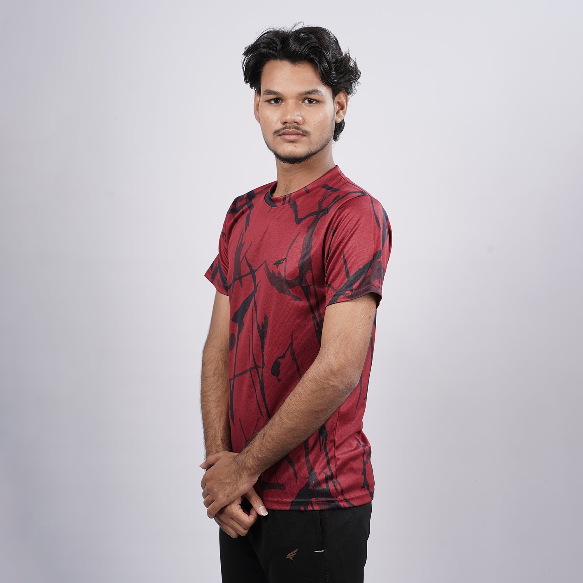 Men Sports Round Neck Printed T-shirt