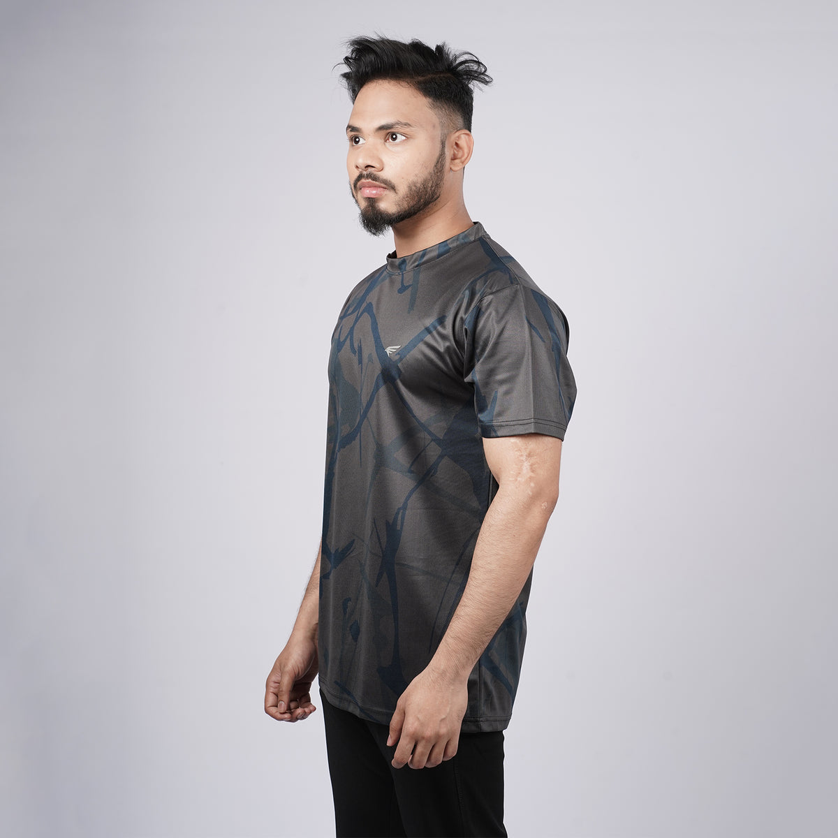 Men Sports Round Neck Printed T-shirt