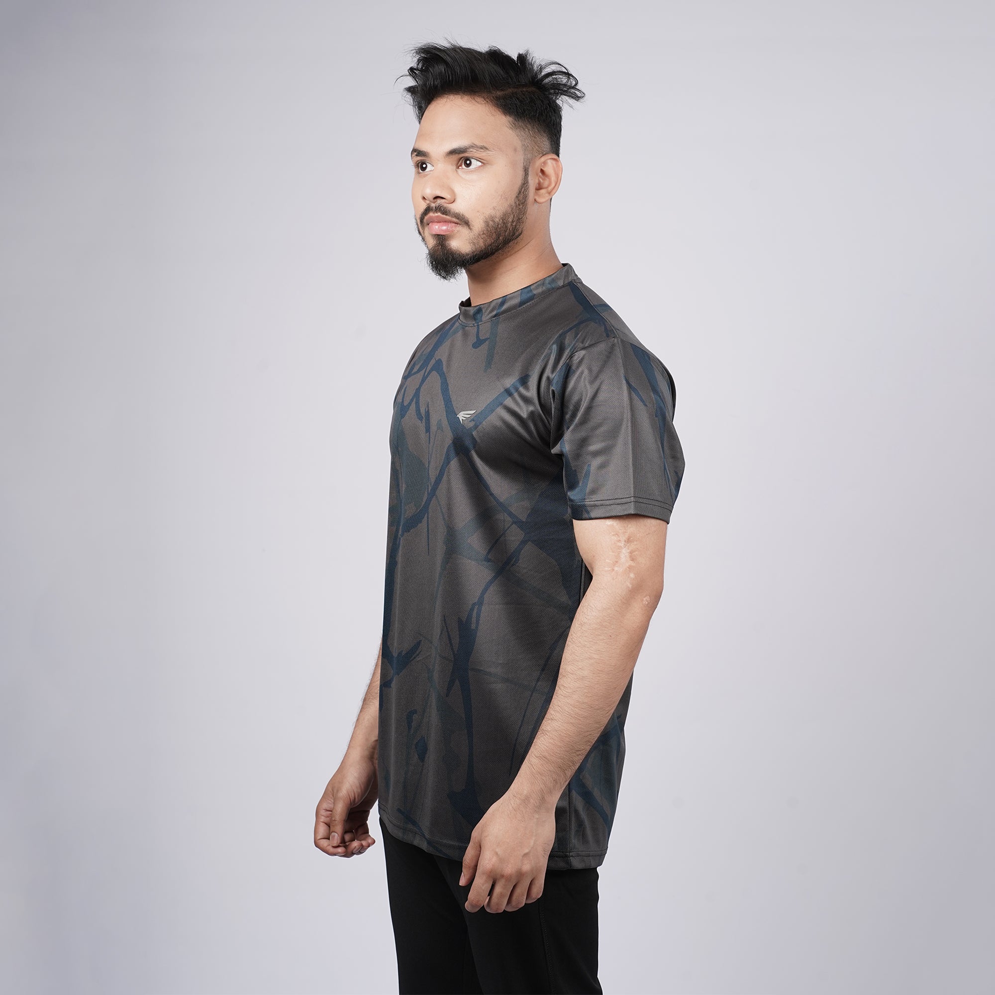 Men Sports Round Neck Printed T-shirt