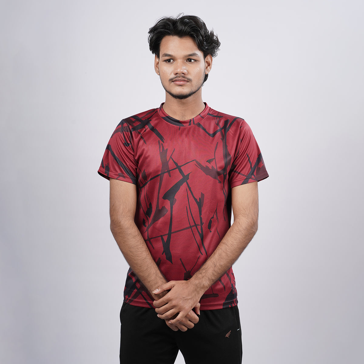 Men Sports Round Neck Printed T-shirt