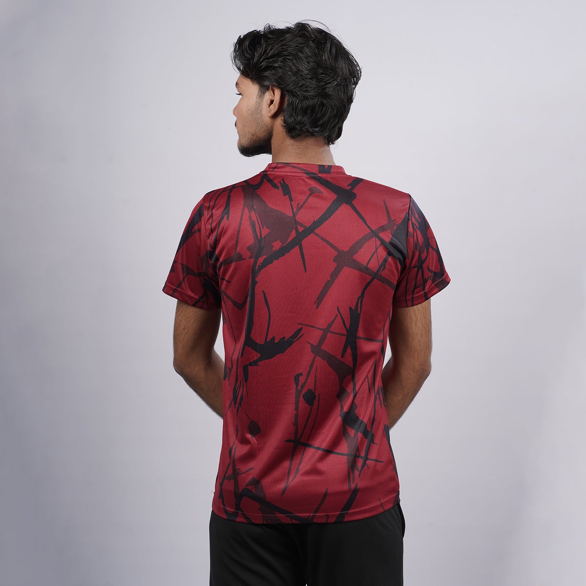 Men Sports Round Neck Printed T-shirt