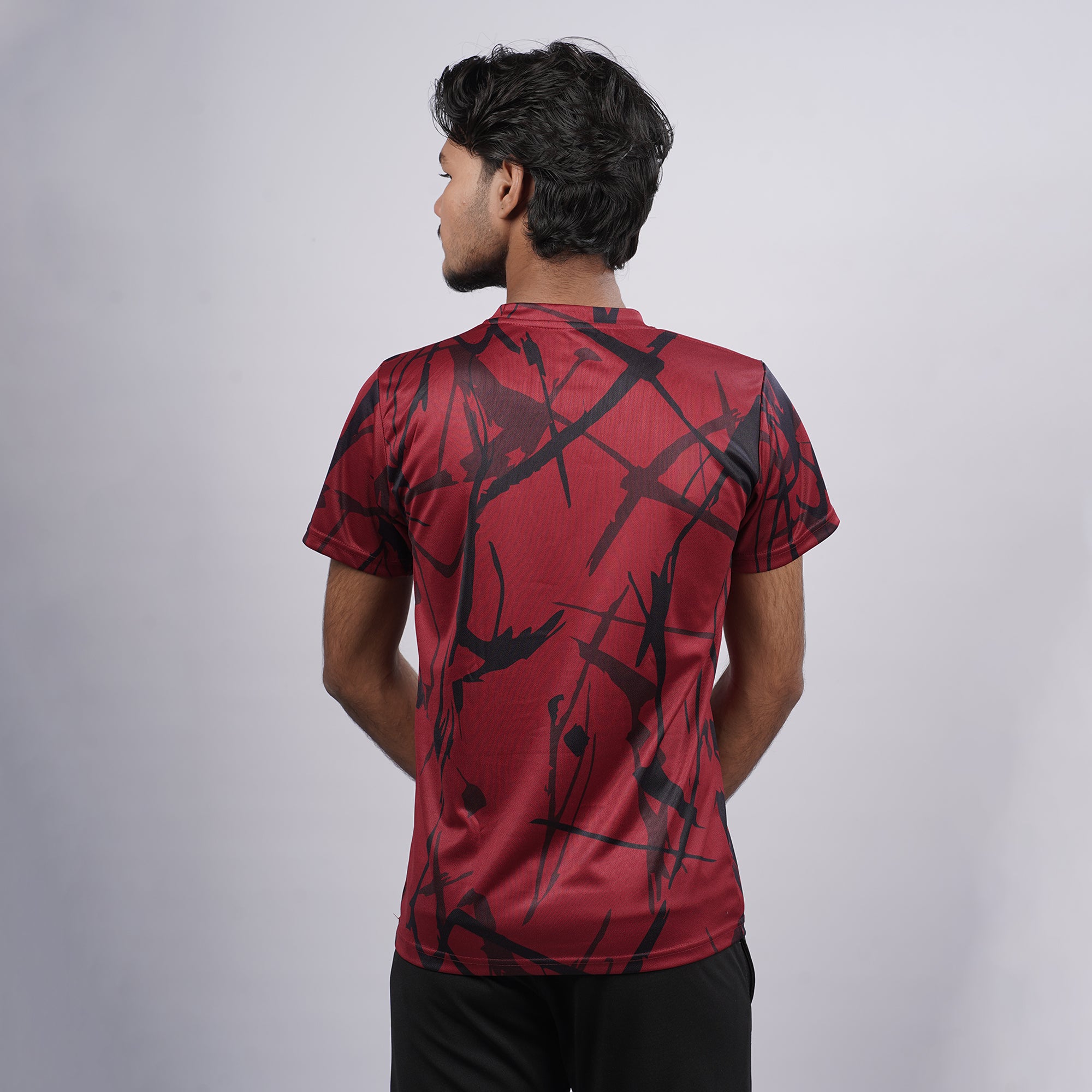 Men Sports Round Neck Printed T-shirt