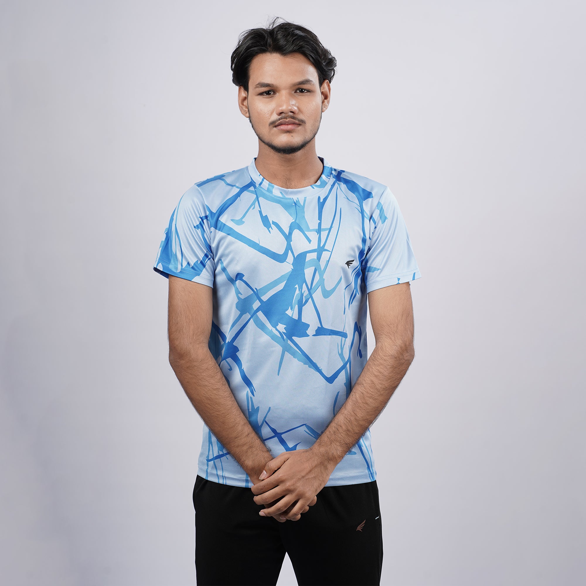 Men Sports Round Neck Printed T-shirt