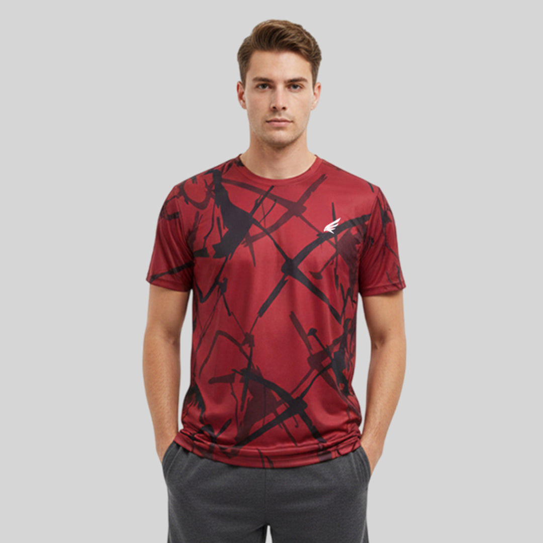 Men Sports Round Neck Printed T-shirt