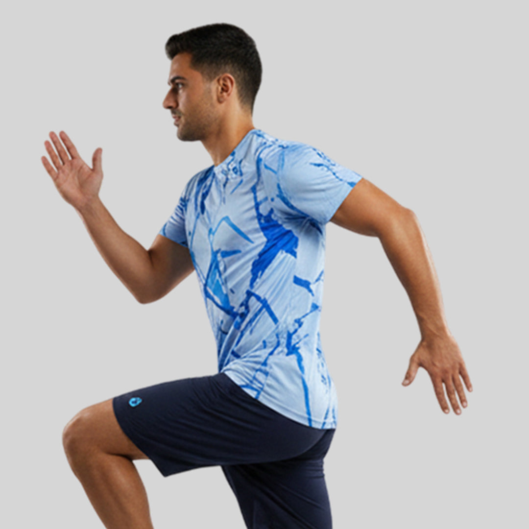 Men Sports Round Neck Printed T-shirt
