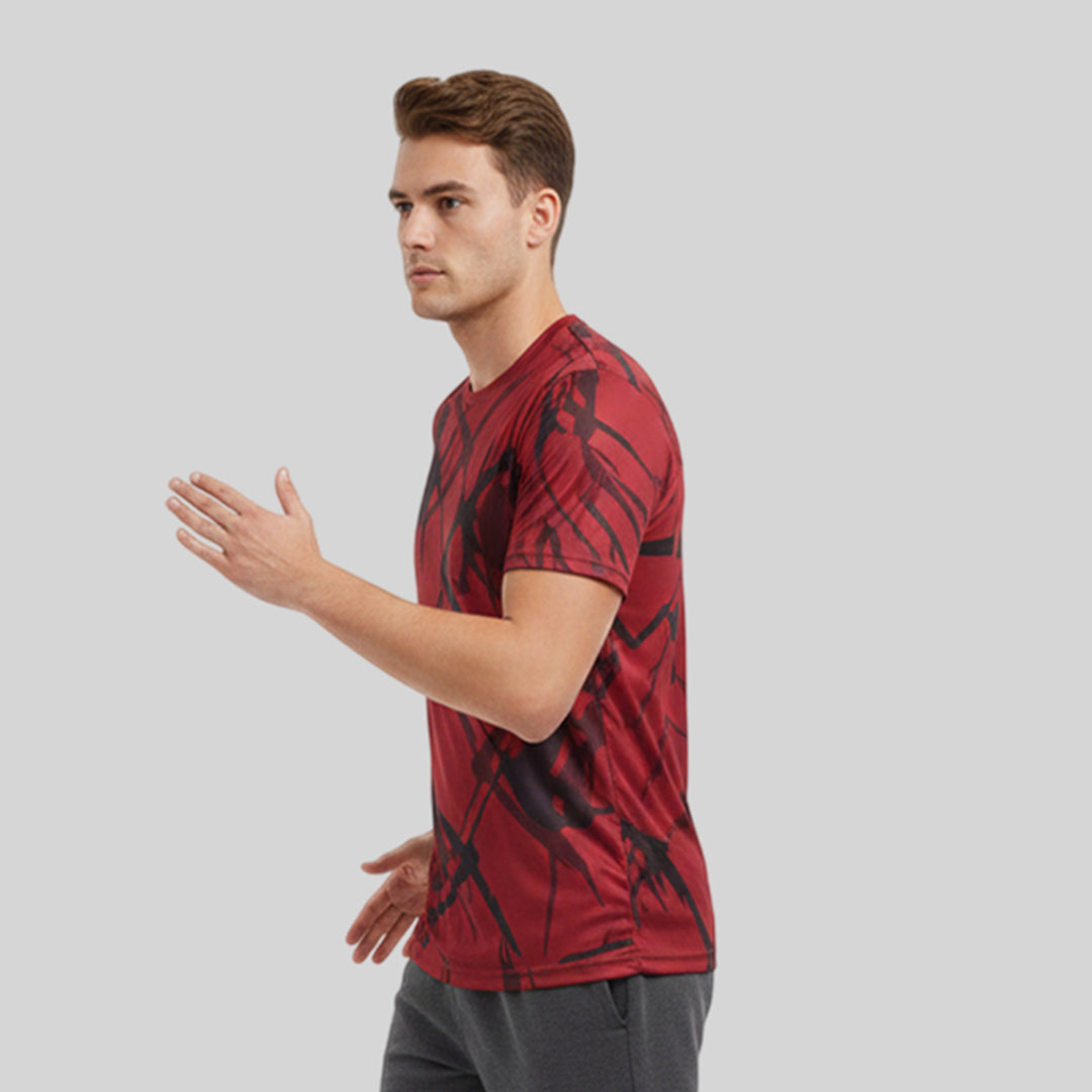 Men Sports Round Neck Printed T-shirt