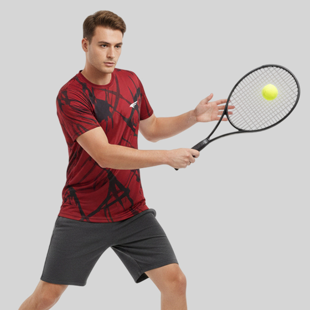 Men Sports Round Neck Printed T-shirt