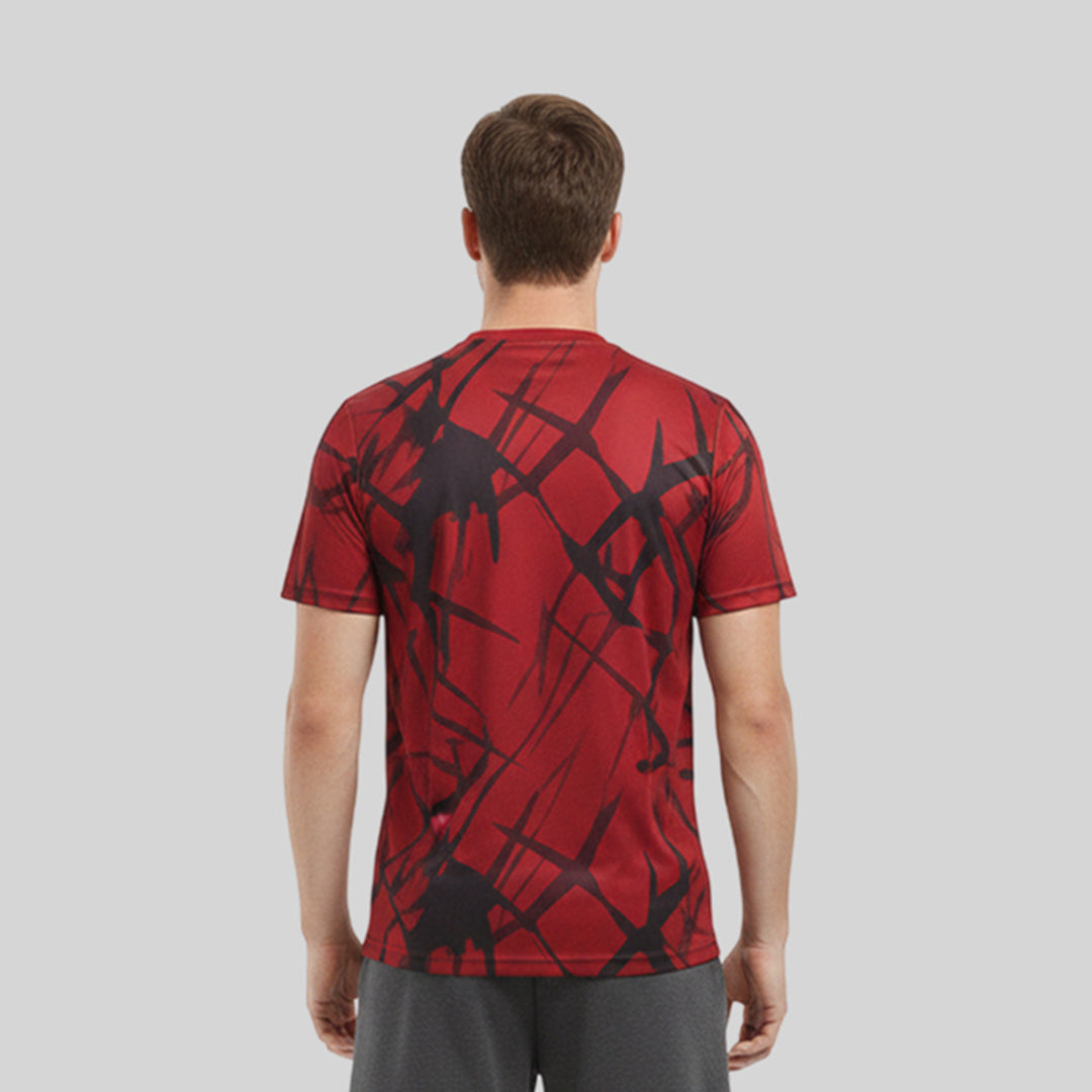 Men Sports Round Neck Printed T-shirt