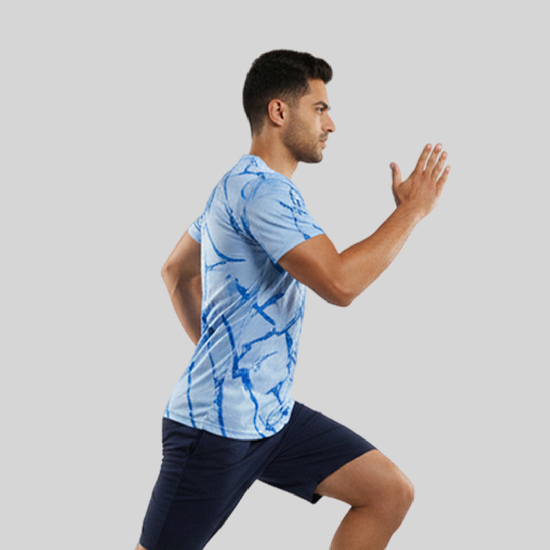 Men Sports Round Neck Printed T-shirt