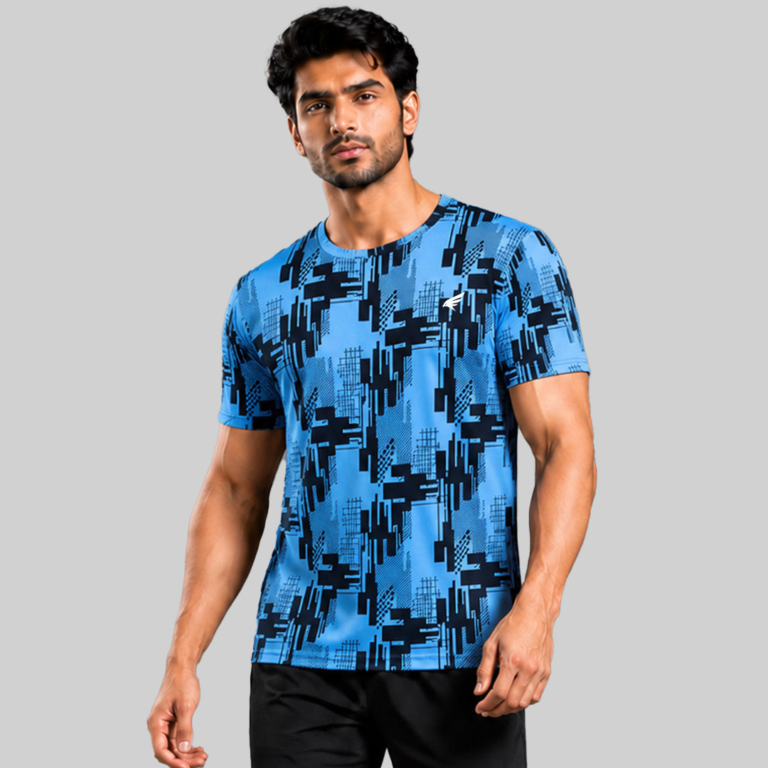 Men Sports Round Neck Agni Printed T-shirt