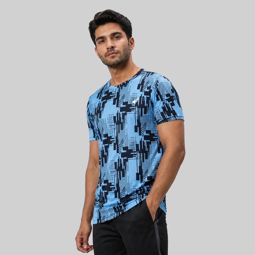 Men Sports Round Neck Agni Printed T-shirt