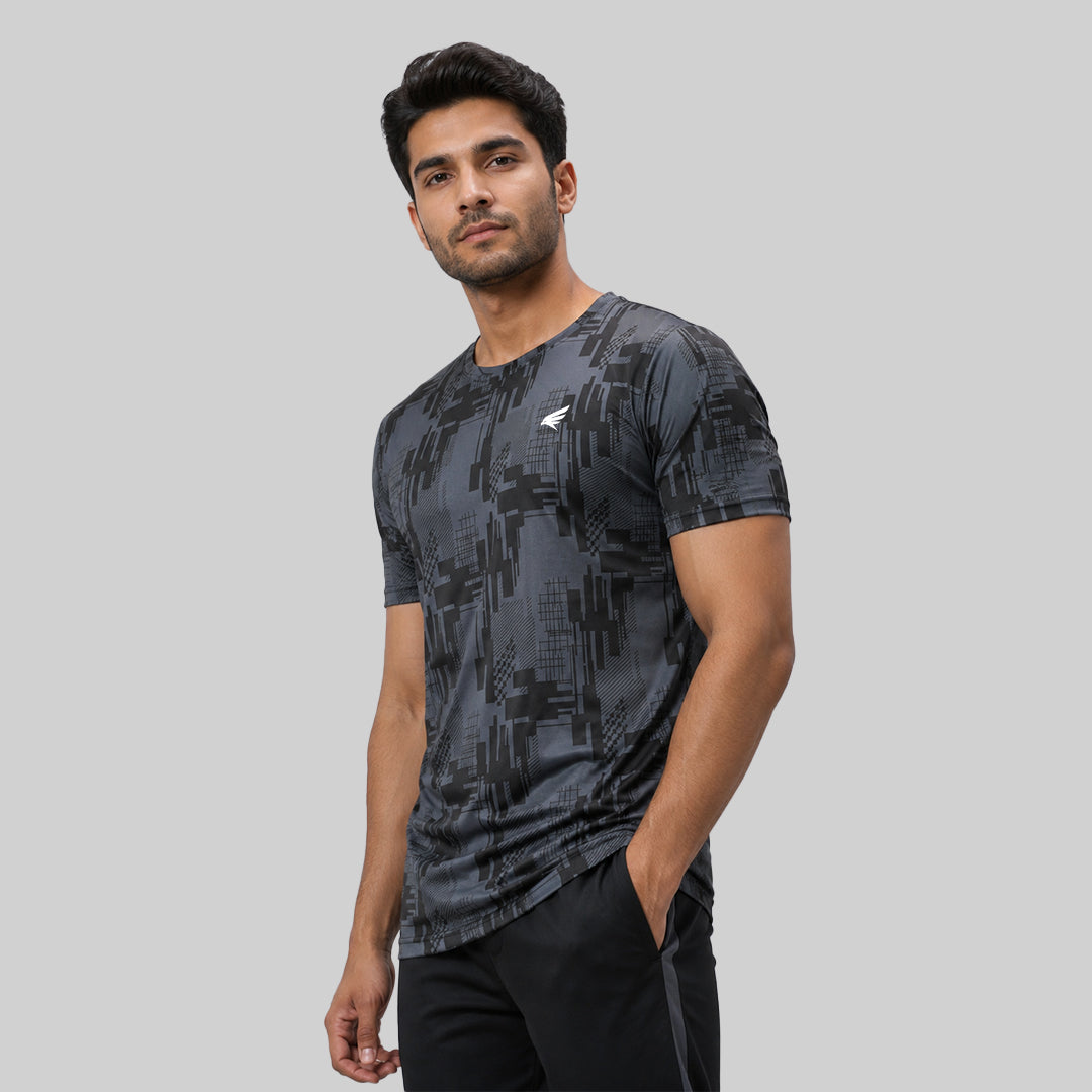 Men Sports Round Neck Agni Printed T-shirt