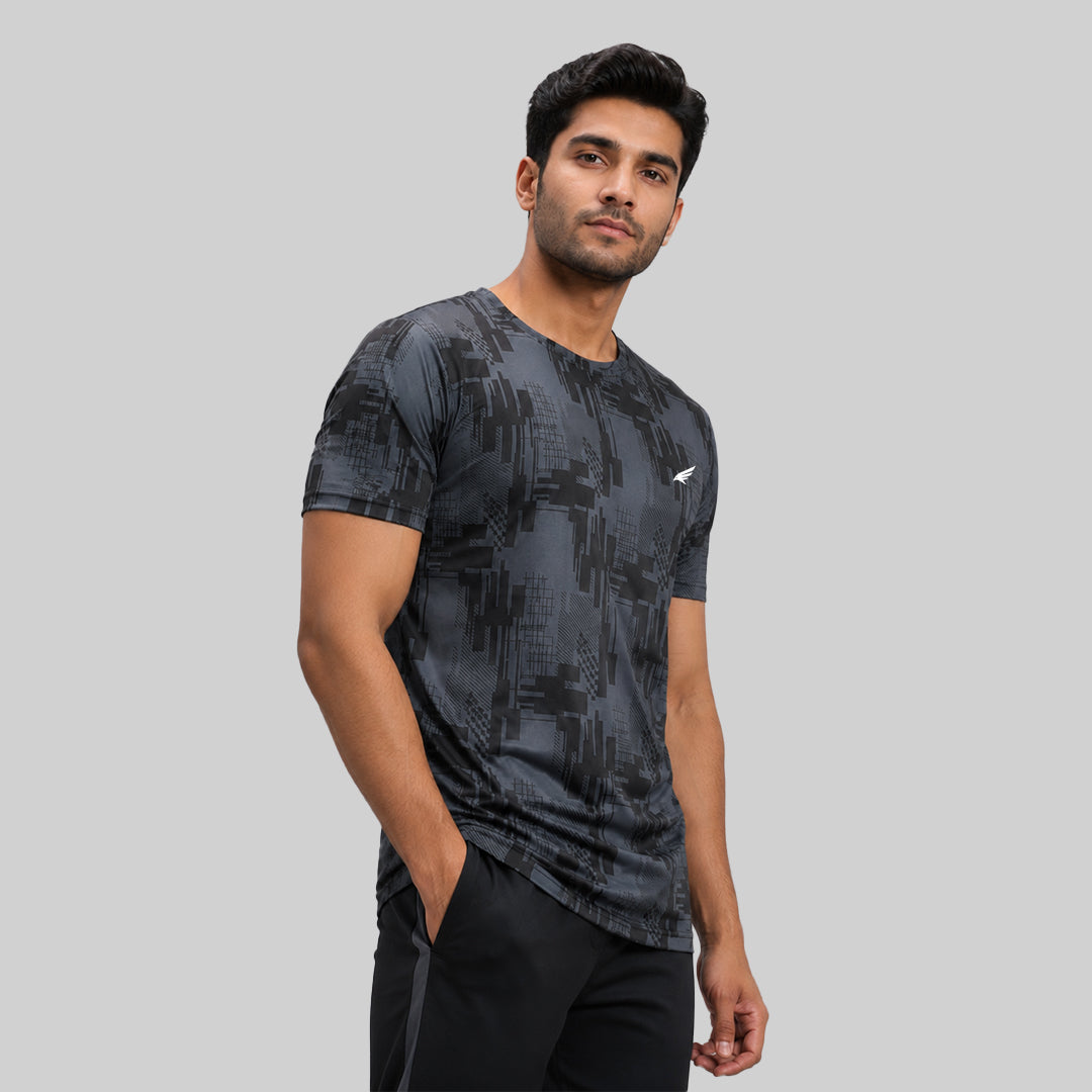 Men Sports Round Neck Agni Printed T-shirt