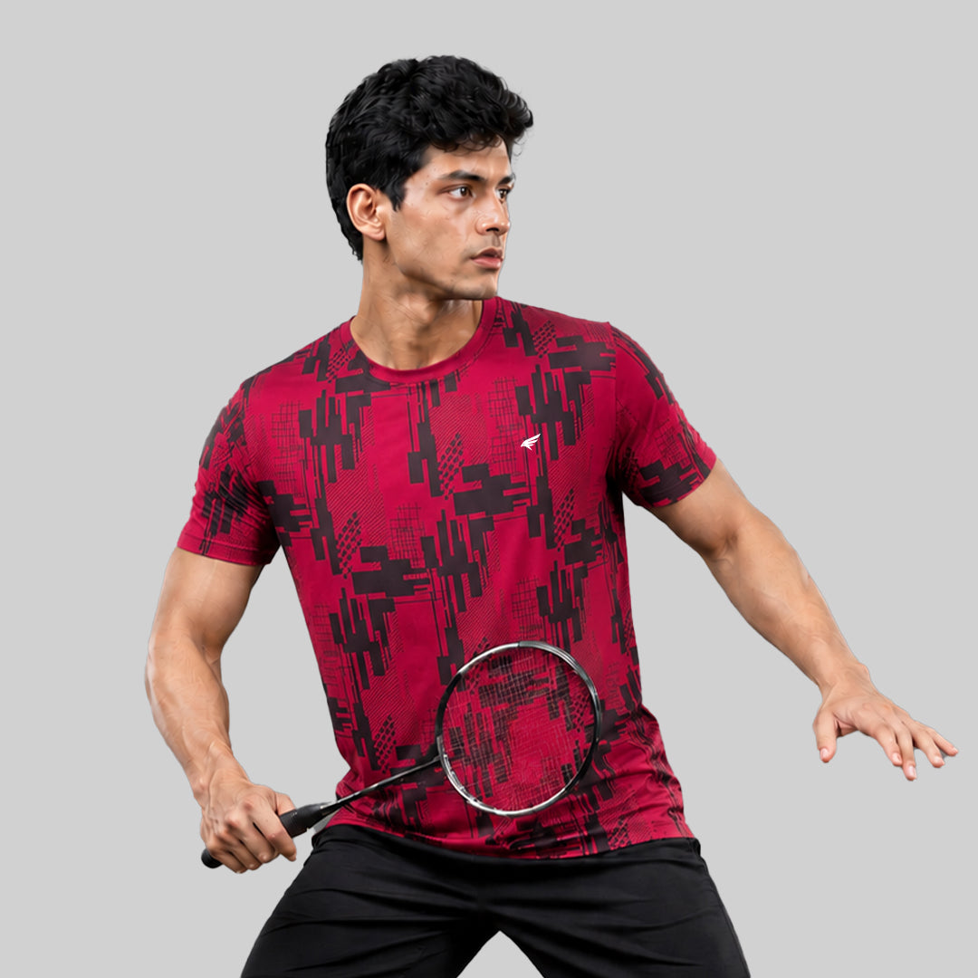 Men Sports Round Neck Agni Printed T-shirt