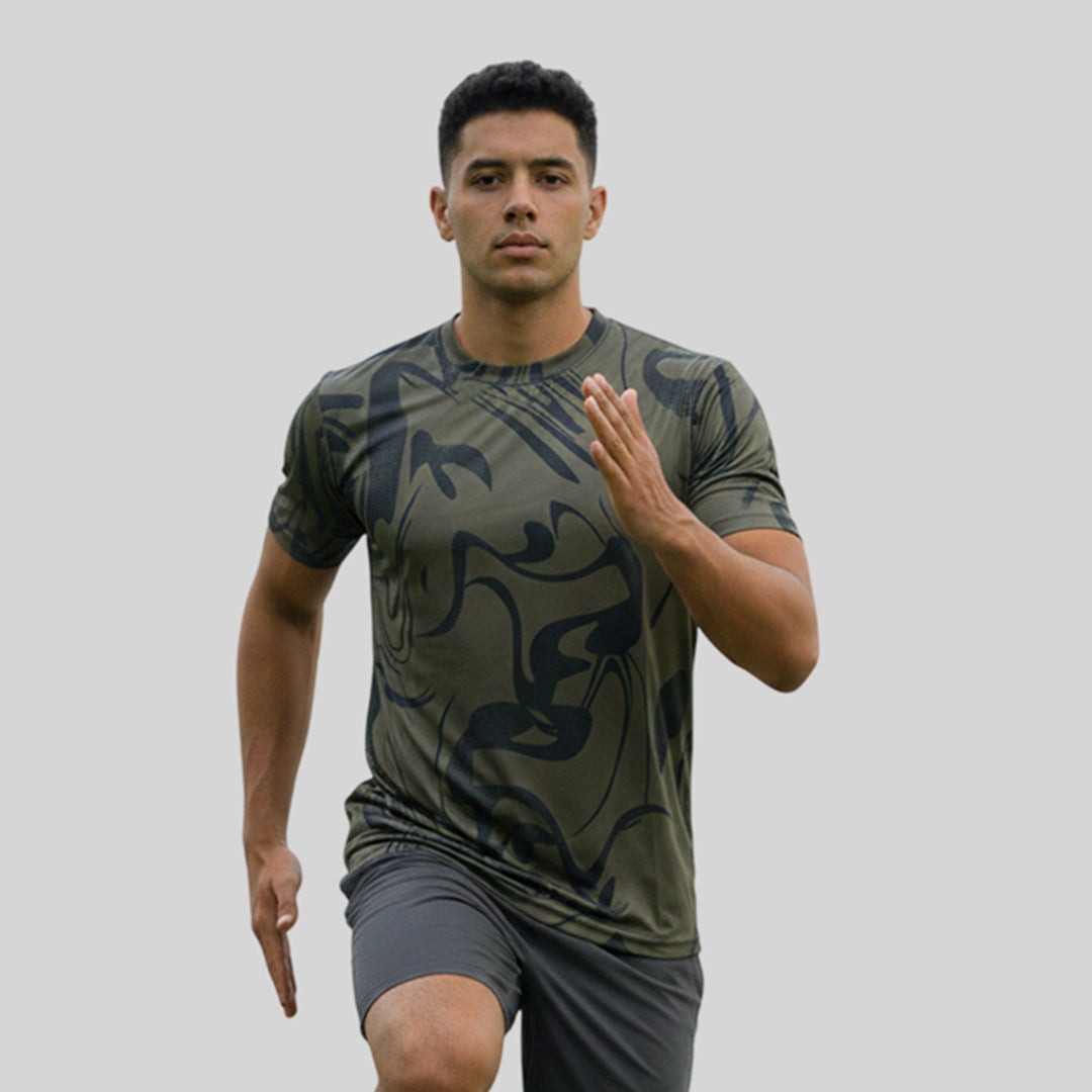 Men gym printed Crew Neck T-shirt