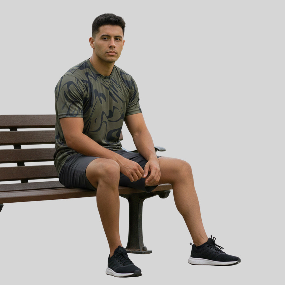 Men gym printed Crew Neck T-shirt