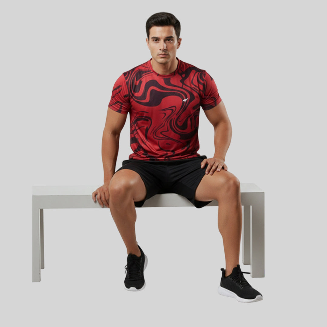 Men gym printed Crew Neck T-shirt