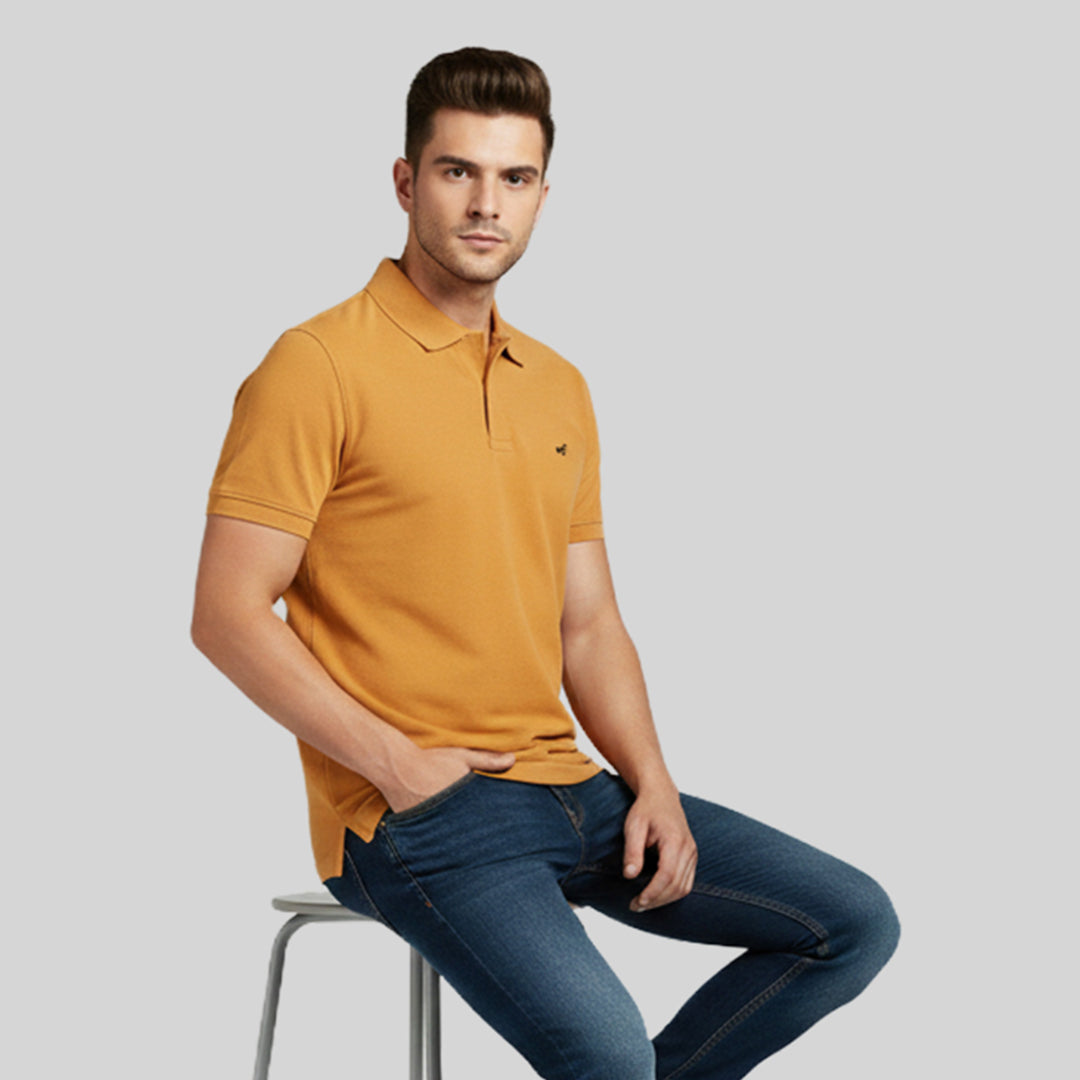 Men Solid Half Sleeve Polo T-shirt