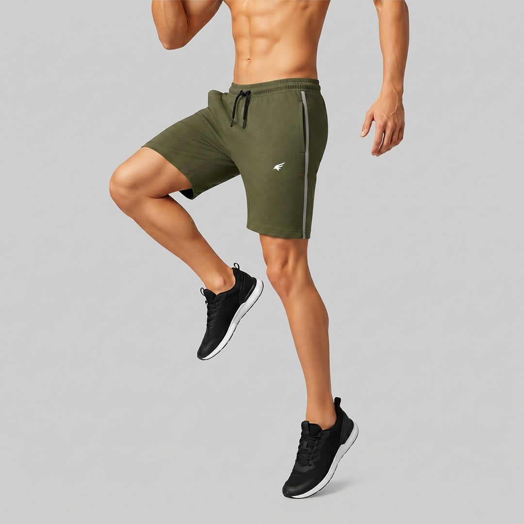 Men Regular Fit Melange Shorts