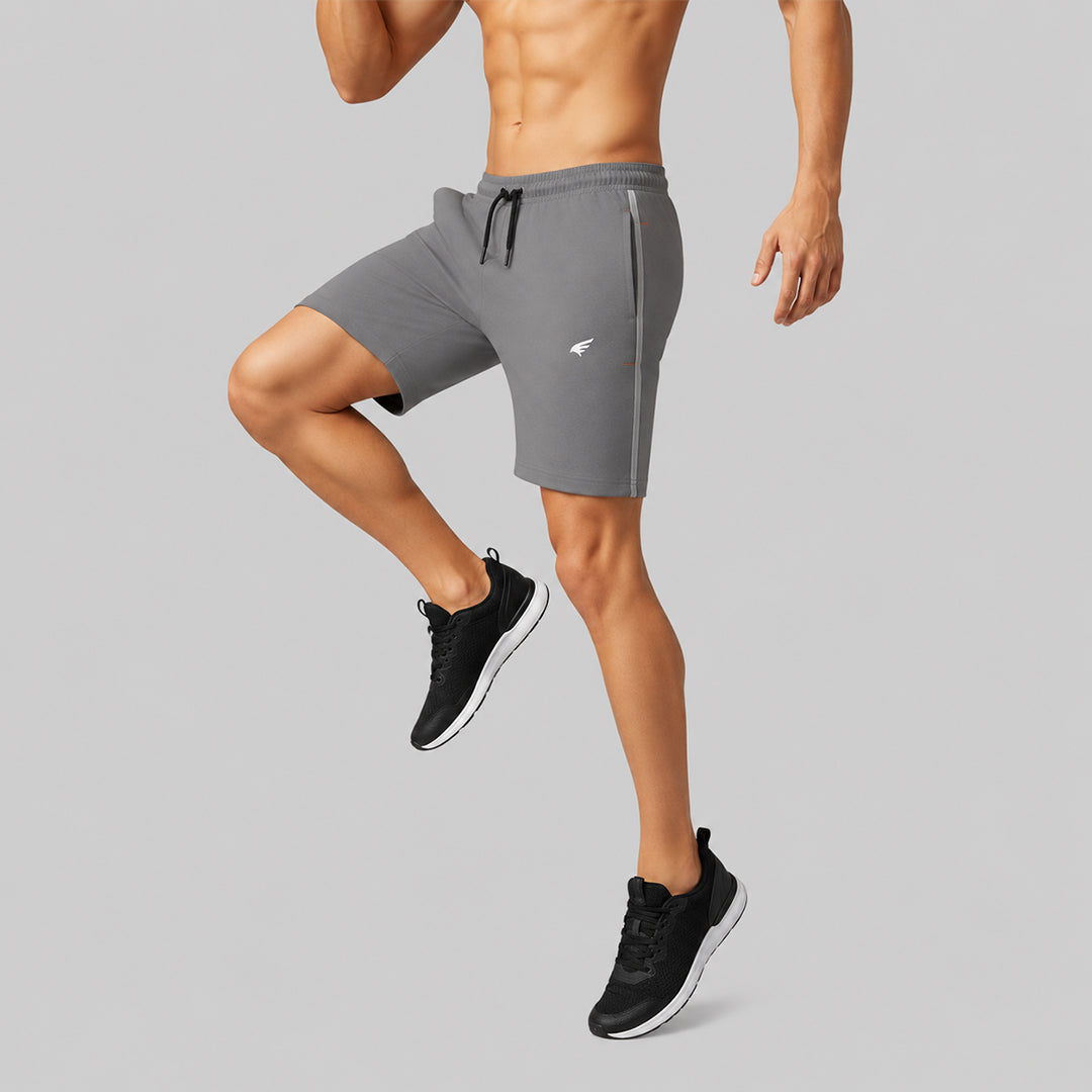 Men Regular Fit Melange Shorts