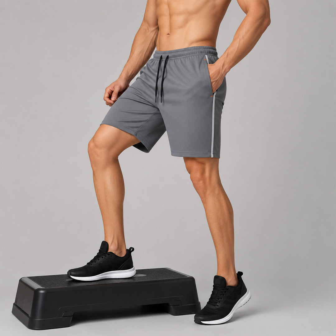 Men Regular Fit Melange Shorts
