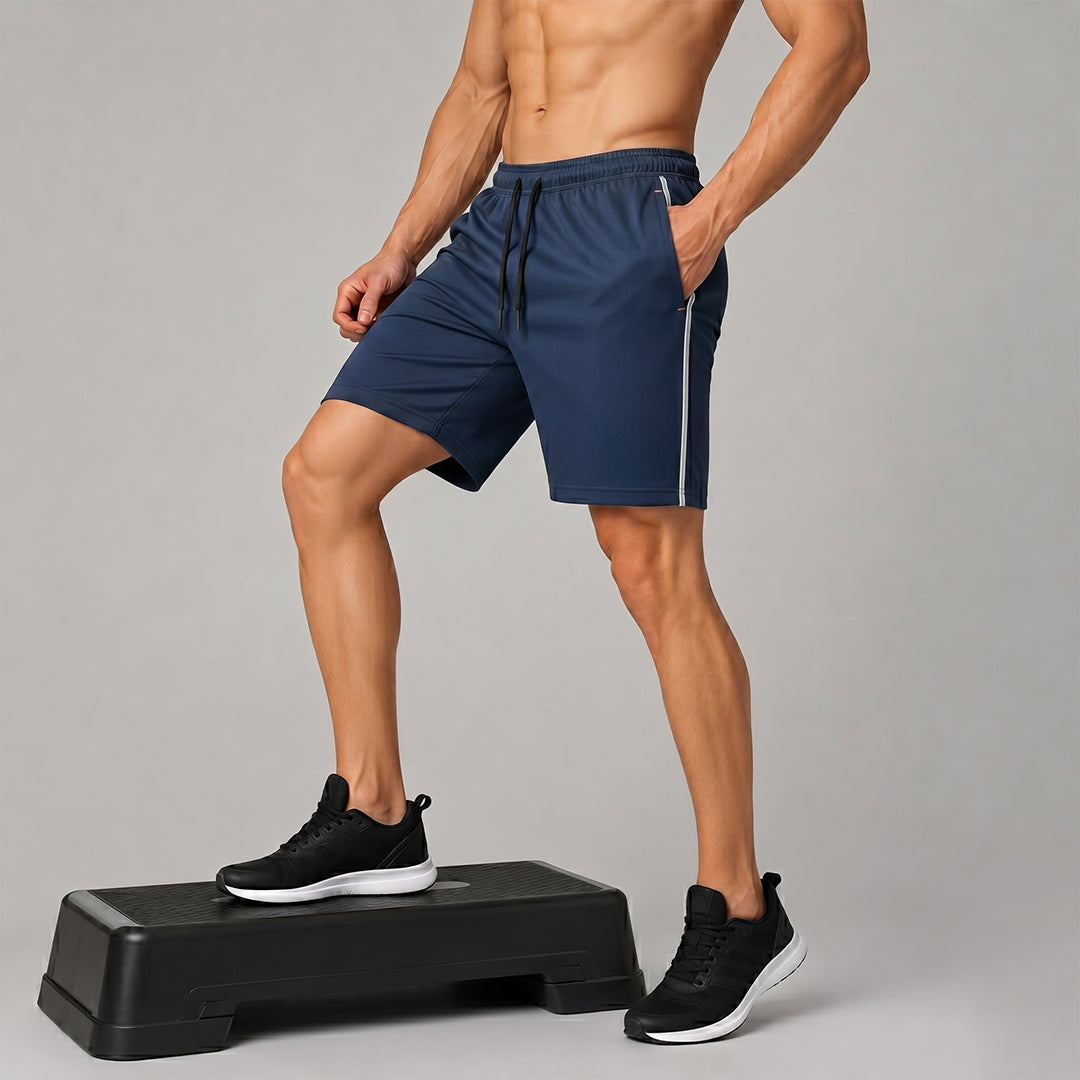 Men Regular Fit Melange Shorts