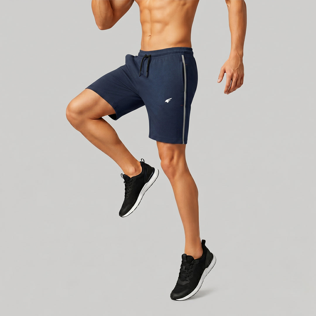 Men Regular Fit Melange Shorts