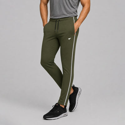 Men Slim Fit Melange Trackpants