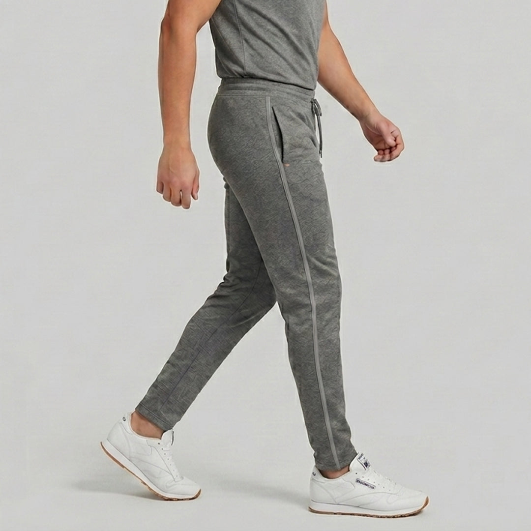 Men Slim Fit Melange Trackpants