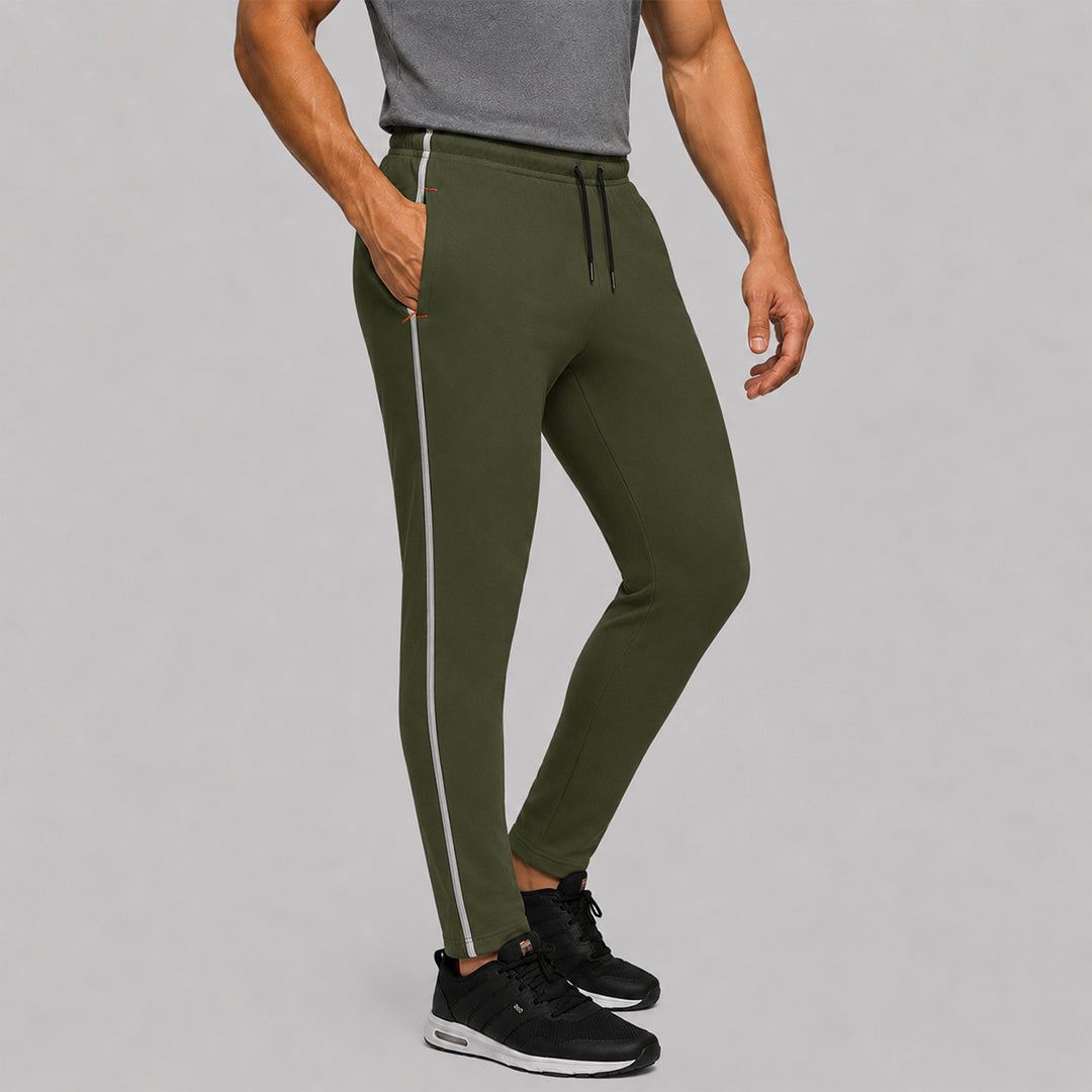 Men Slim Fit Melange Trackpants