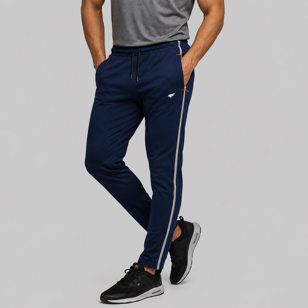 Men Slim Fit Melange Trackpants