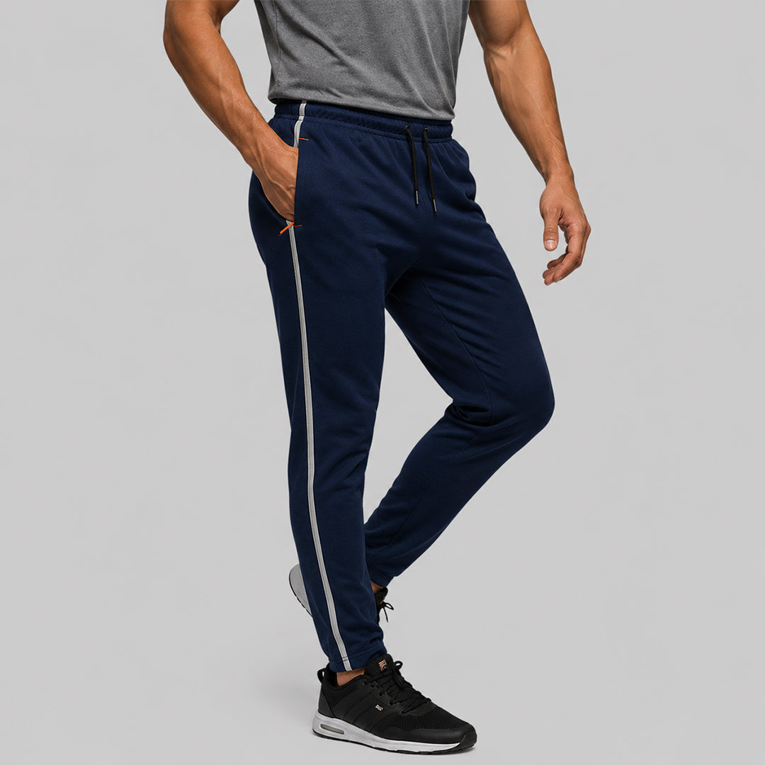Men Slim Fit Melange Trackpants