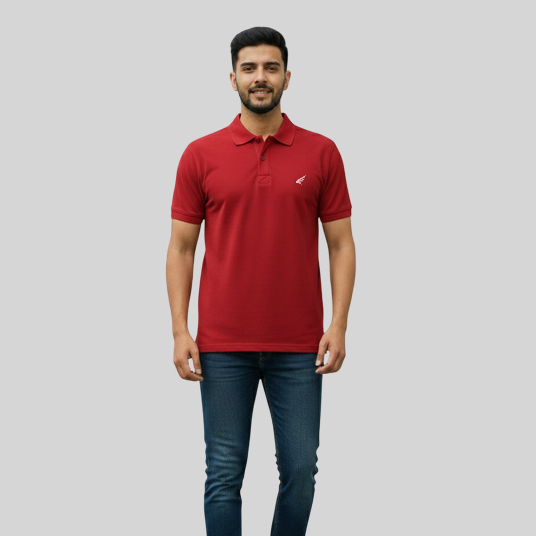 Men Premium Solid Regular Fit Polo T-shirt