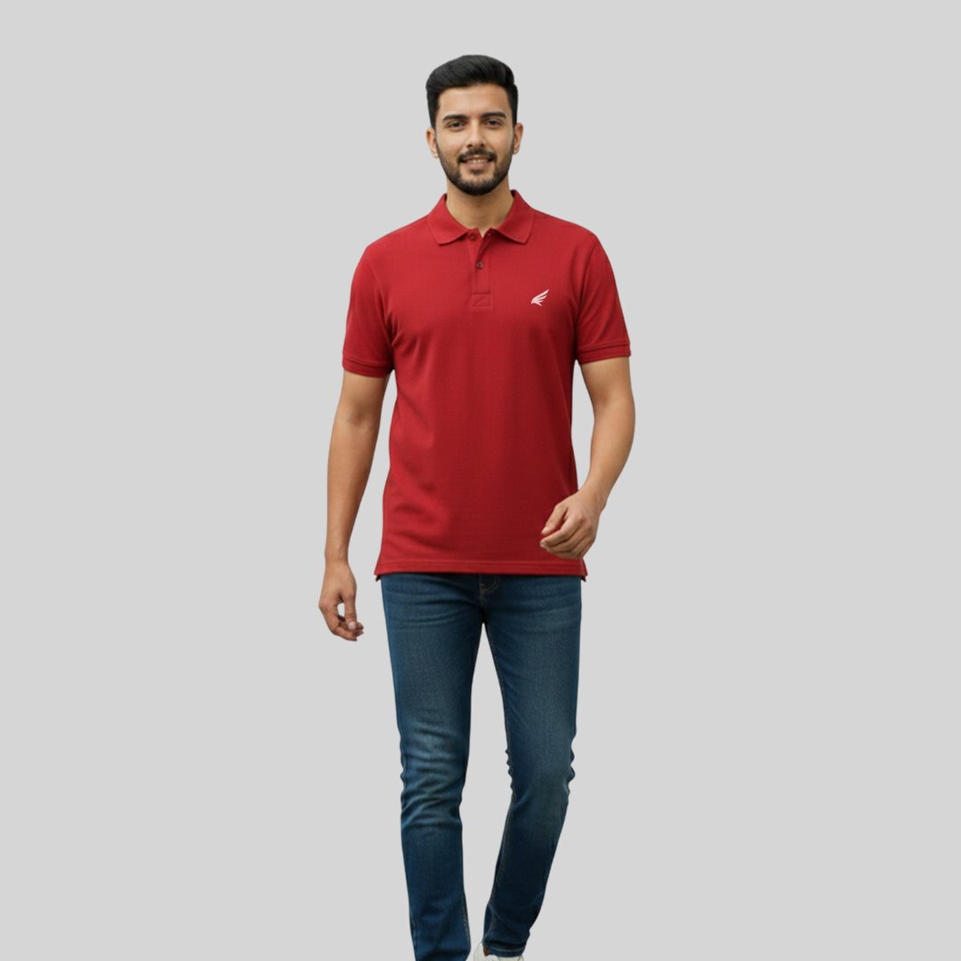 Men Premium Solid Regular Fit Polo T-shirt