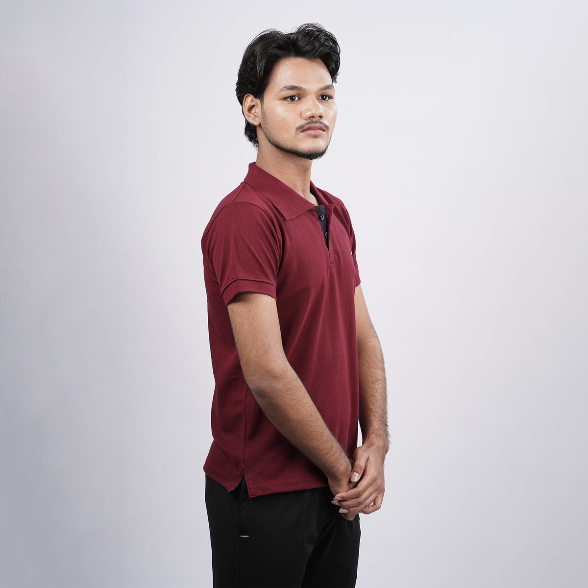 Men Premium Solid Regular Fit Polo T-shirt