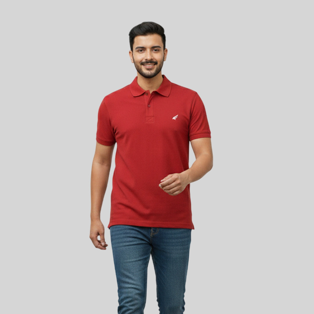 Men Premium Solid Regular Fit Polo T-shirt