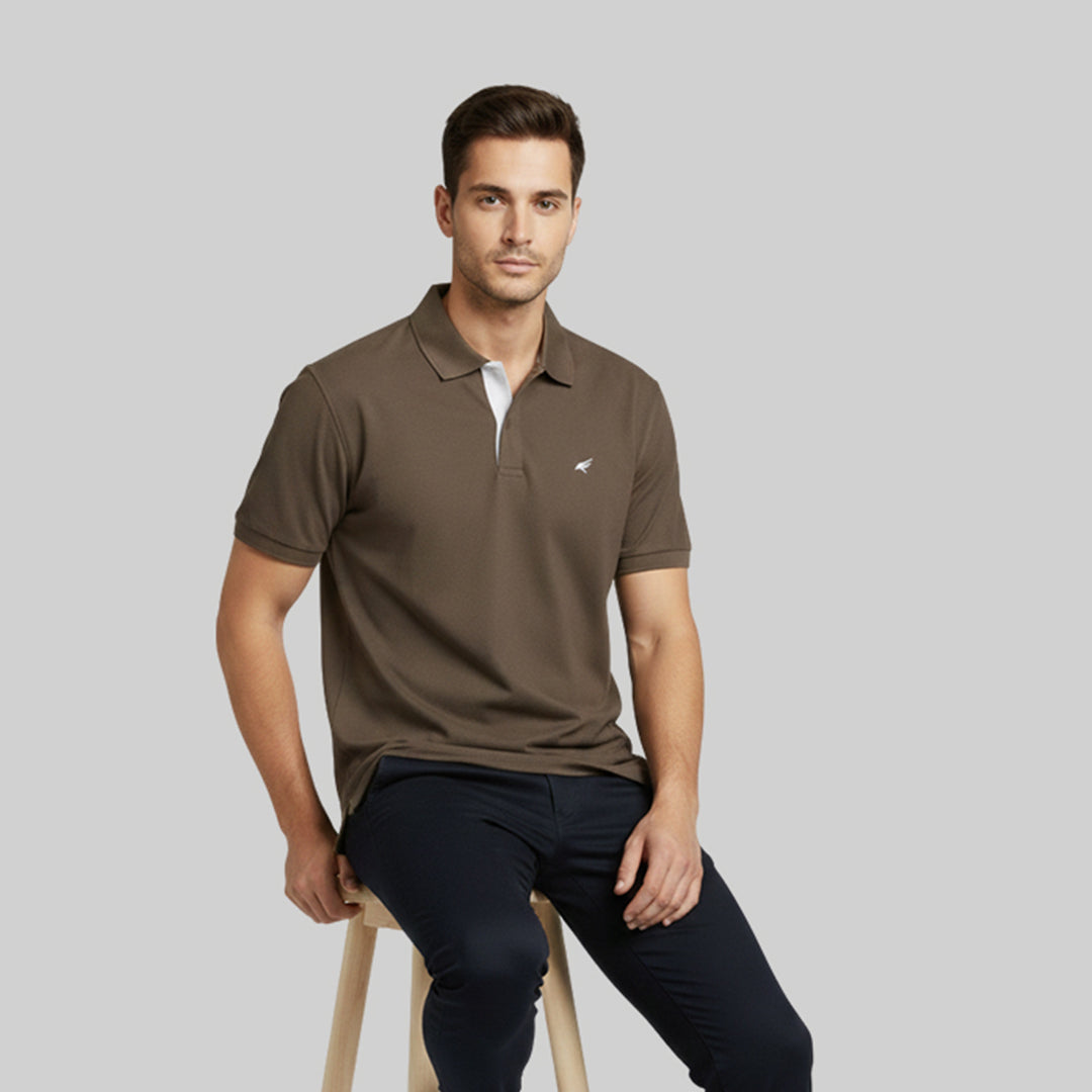 Men Premium Solid Regular Fit Polo T-shirt