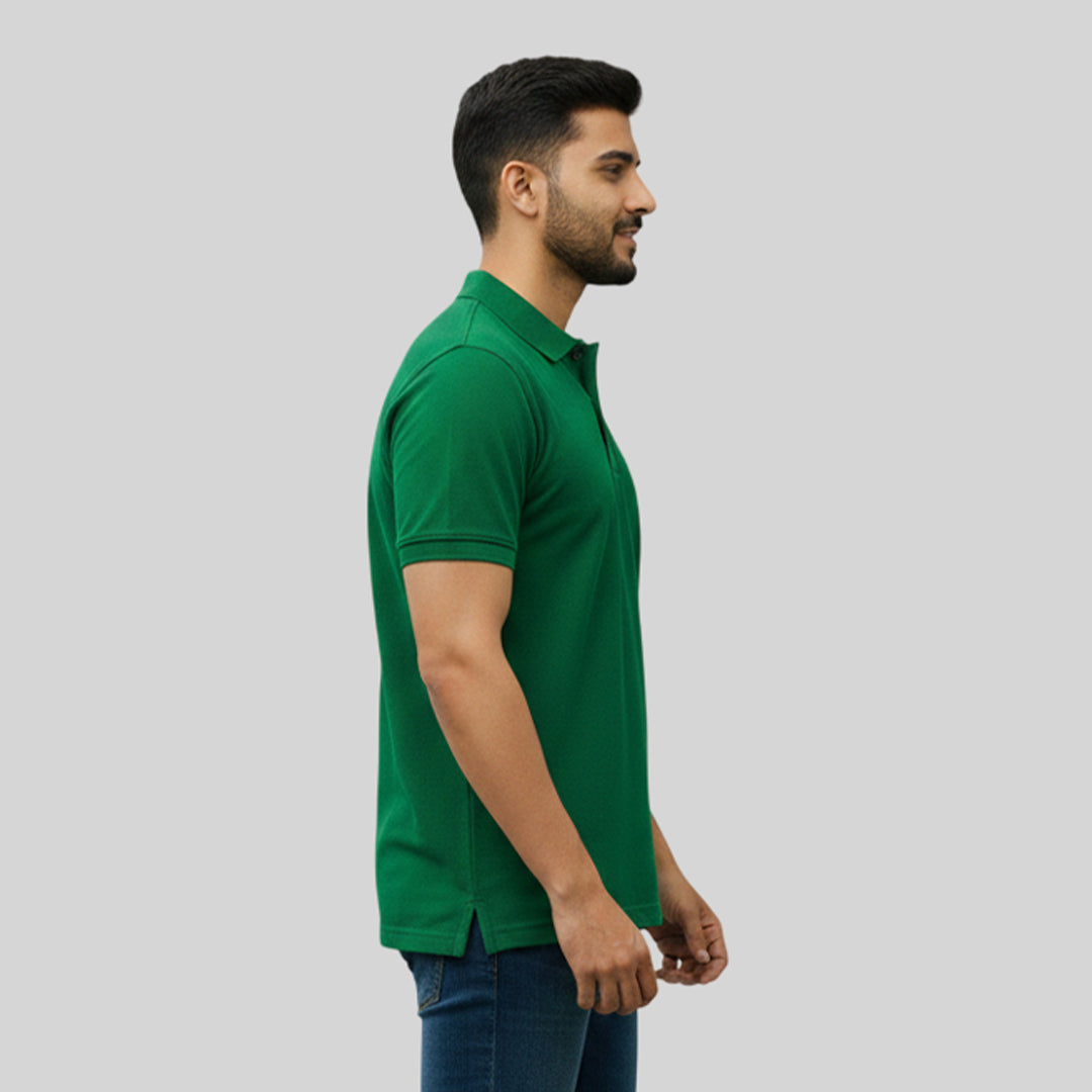 Men Premium Solid Regular Fit Polo T-shirt